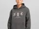 Bershka Felpa Con Cappuccio E Stampa New York Uomo S Grigio