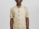 Bershka Camicia A Maniche Corte Crochet A Fiori Uomo M Sabbia