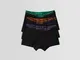 Bershka Set 3 Boxer Stampa Uomo L Nero
