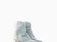 Bershka Stivaletti Cowboy In Denim Con Frange Donna 35 Azzurro Lavato