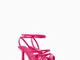 Bershka Sandali Tacco Fascette E Cinturino Alla Caviglia Donna 35 Fucsia