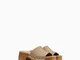 Bershka Sandali Con Tacco Plateau Borchie Donna 40 Sabbia