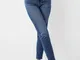 Bershka Mom Jeans Slim Comfort Fit Donna 40 (Eu 36) Azzurro