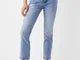 Bershka Jeans Cropped Flare Donna 44 (Eu 40) Azzurro Lavato