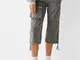 Bershka Pantaloni Capri Cargo In Cotone Donna 42 (Eu 38) Grigio Scuro