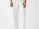 Bershka Pantaloni Jogger In Felpa Donna Xs Bianco Roto