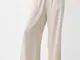 Bershka Pantaloni Wide Leg Satin Donna S Bianco