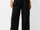 Bershka Pantaloni Wide Leg Tailored Fit Con Vita Elasticizzata Donna M Nero