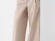 Bershka Pantaloni Wide Leg Con Risvolto In Vita Donna Xs Pietra