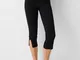 Bershka Pantaloni Capri Donna L Nero