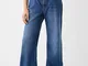 Bershka Jeans 90'S Wide Leg Donna 42 (Eu 38) Azzurro