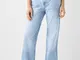 Bershka Jeans 90'S Wide Leg Donna 44 (Eu 40) Azzurro Lavato