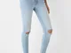 Bershka Jeans Skinny Low Waist Donna 46 (Eu 42) Azzurro Chiaro