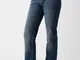 Bershka Jeans Straight Fit Low Waist Donna 44 (Eu 40) Azzurro