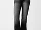 Bershka Jeans Straight Fit Low Waist Donna 40 (Eu 36) Nero