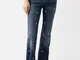 Bershka Jeans Straight Fit Low Waist Donna 48 (Eu 44) Azzurro