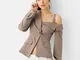 Bershka Blazer Asimmetrico Spallina Donna M Visone