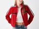 Bershka Giacchetto In Nylon Con Nastro Sulla Manica Donna Xs Rosso