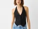 Bershka Gilet Tailored Fit Halter Donna L Nero