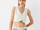 Bershka Gilet Tailored Fit Cropped Donna S Bianco