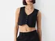 Bershka Gilet Tailored Fit Cropped Donna Xs Nero