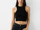 Bershka Top Senza Maniche Donna Xs Nero