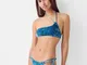 Bershka Top Bikini Velluto Donna Xs Verde