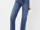 Bershka Jeans Straight Donna 48 (Eu 44) Azzurro