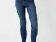 Bershka Jeans Skinny Fit Super High Waist Donna 36 (Eu 32) Azzurro