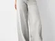 Bershka Jeans Wide Leg Donna 38 (Eu 34) Grigio