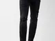 Bershka Jeans Skinny Strappi Uomo 46 (Eu 40) Nero