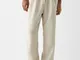 Bershka Pantaloni Tuta Tailored Fit Uomo Xs Sabbia