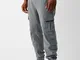 Bershka Pantaloni Jogger Cargo Slim Fit Uomo L Grigio Scuro