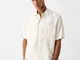 Bershka Camicia A Maniche Corte Tailored Boxy Fit Uomo Xs Bianco Roto