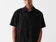 Bershka Camicia A Maniche Corte Tailored Boxy Fit Uomo M Nero