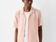 Bershka Camicia A Maniche Corte Traforata Uomo S Rosa