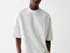 Bershka Maglietta Maniche Corte Oversize Uomo Xs Bianco