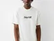 Bershka Maglietta A Maniche Corte Boxy Fit Stampata Uomo Xs Bianco Roto