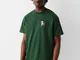 Bershka Maglietta A Maniche Corte Boxy Fit Stampata Uomo Xs Verde