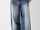 Bershka Jeans Super Baggy Uomo 54 (Eu 48) Azzurro