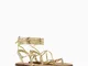 Bershka Sandali Bassi Metallizzati Allacciati Donna 40 Oro