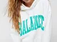  Felpa Oversize Lettere E Cappuccio Ecru Xl