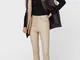  Pantaloni A Vita Alta Coating Pietra 48