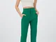  Pantaloni Eleganti Pince Verde Bottiglia 36