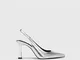  Scarpe Con Tacco Slingback Argento 36