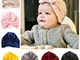 New Gold Velvet Turban Hat For Baby Kids Newborn Beanie Stylish Top Knot Ear Caps Headwear...