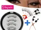 MB Magnetic Eyelashes with 5 Magnets Handmade Reusable 3D Mink False Eyelashes for Makeup...