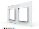 Livolo Luxury White Pearl Crystal Glass, EU standard, Double Glass Panel For Wall Switch&S...