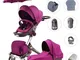 DSLAND Baby stroller 3 in 1luxury high land scape sitting pram buggy bassinet for newborn...