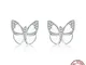 bamoer Silver 925 Jewelry White Enamel Butterfly Stud Earrings for Women 925 Sterling Silv...